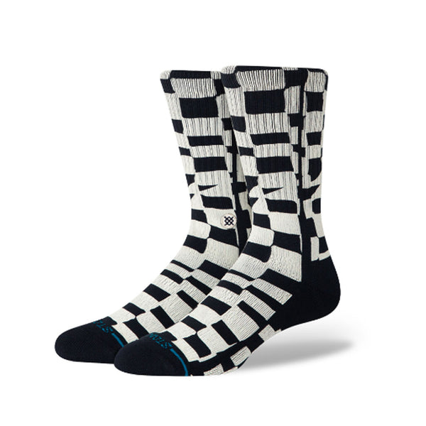 Stance Wave Check Crew Sock - Black