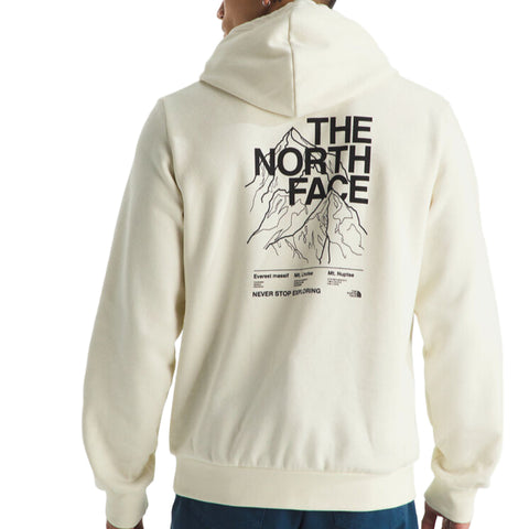 The North Face Evolution Half Dome Mountain Hoodie Graphic - White Dune QLI Back