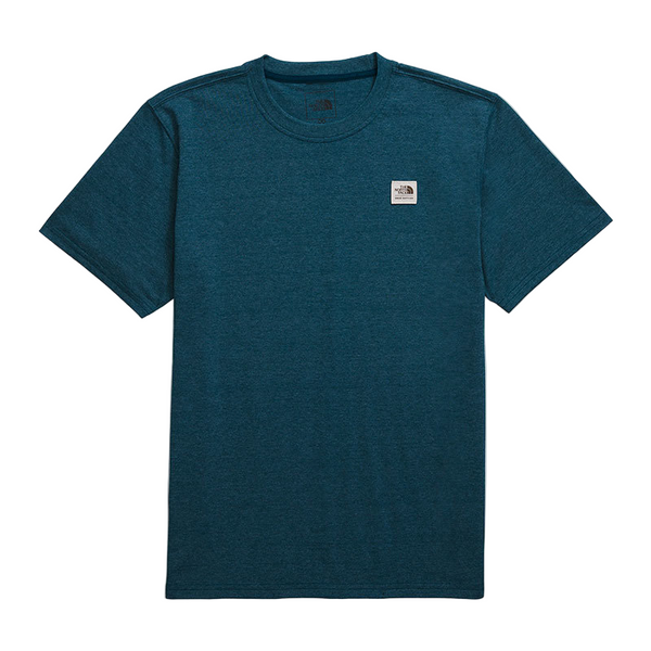 The North Face Heritage Patch Heathered S/S Tee - Midnight Petrol 2LO Front