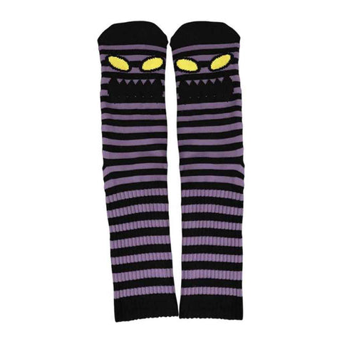 Toy Machine Face Mini Stripe Sock - Purple