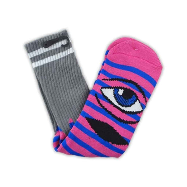 Toy Machine Sect Stripe Sock - Pink/Blue