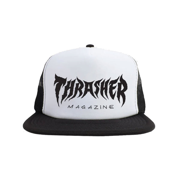 Thrasher Metal Trucker Hat - Black/White/Black