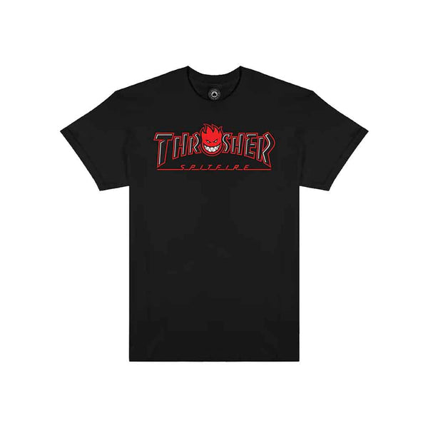 Thrasher x Spitfire Big Head Outline S/S Tee - Black