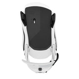 Black and white snowboard binding on a white background