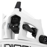 Close-up of a white and black mechanical component with 'UNION' branding.