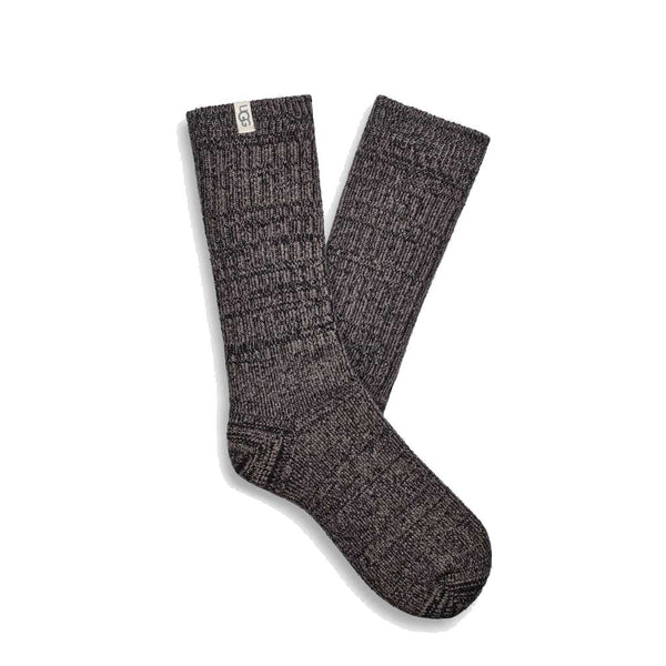 Ugg Women's Rib Knit Slouchy Crew Socks - Grey/Black
