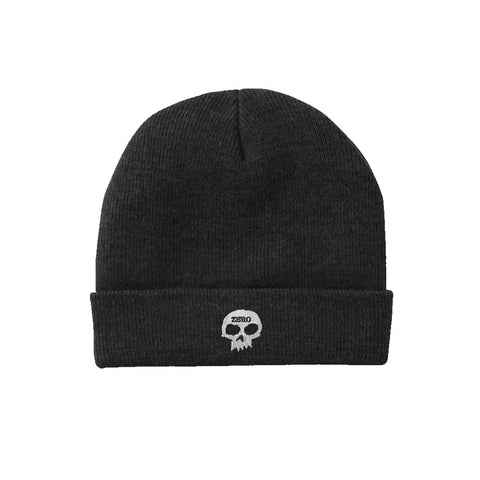 Zero Embroidered Skull Beanie - Black