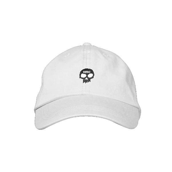 Zero Single Skull Dad Hat - White
