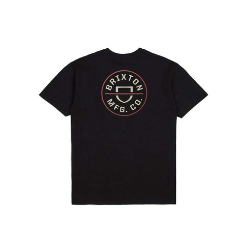 Brixton Crest II S/S T-shirt - Black/Whitecap/Dusty Cedar