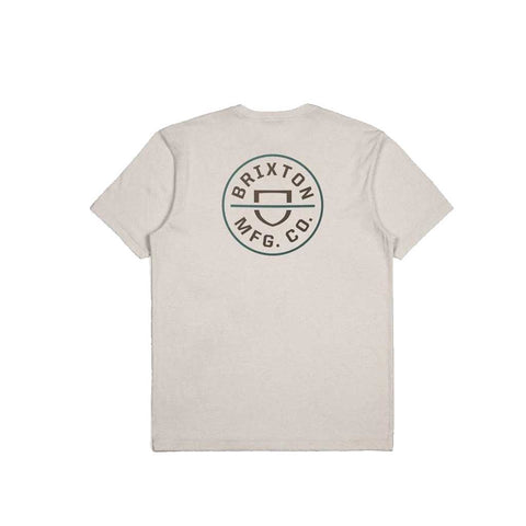 Brixton Crest II S/S T-shirt - Cream/Dark Earth/Spruce