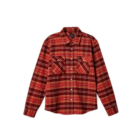 Brixton Bowery L/S Flannel -  Island Berry/Aloha Red/Sand