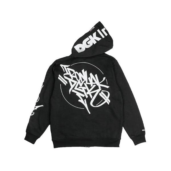 DGK x Ironlak Tag Zip Hoodie - Black Back