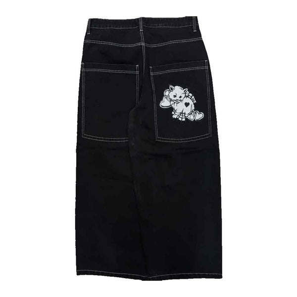 Gloe Products Wide Leg - Cat Jeans - Black