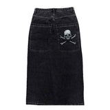 Gloe Products Wide Leg - Skull Bones Jeans - Black