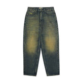CROMER FADED PANT - SANDED BLUE FRONT. FADE ON THIGH