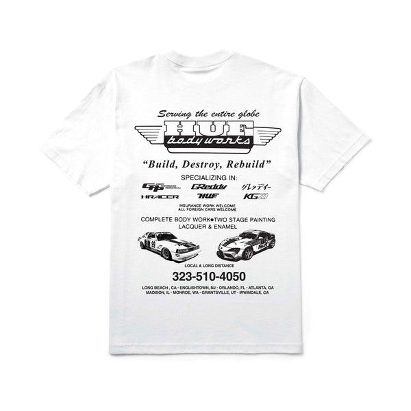 Huf x Greddy Body Works S/S Tee - White