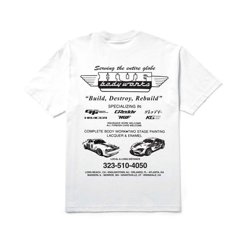 Huf x Greddy Body Works S/S Tee - White