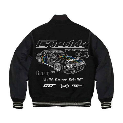 Huf x Greddy Varsity Jacket - Black