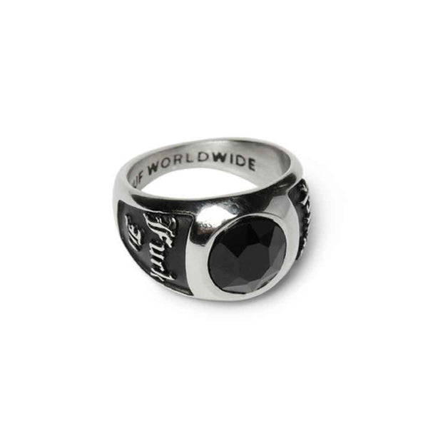 Huf Onyx Signet Ring - Silver