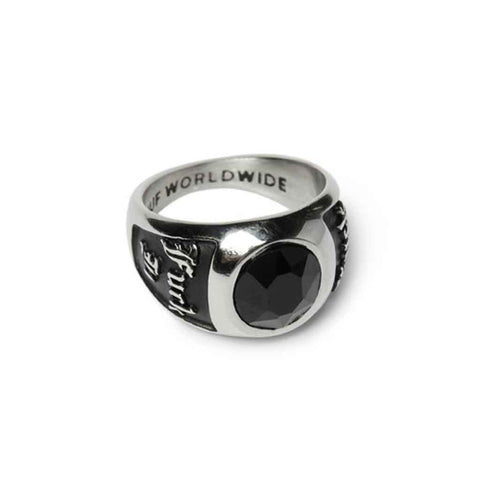 Huf Onyx Signet Ring - Silver