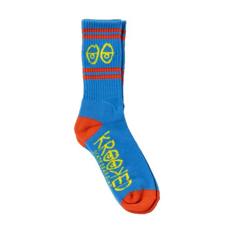 Krooked Eyes Sock - Light Blue/Red