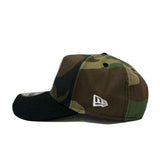 New Era LA Dodgers 940 A-Frame Snapback Hat - Wood Camo/USA Side