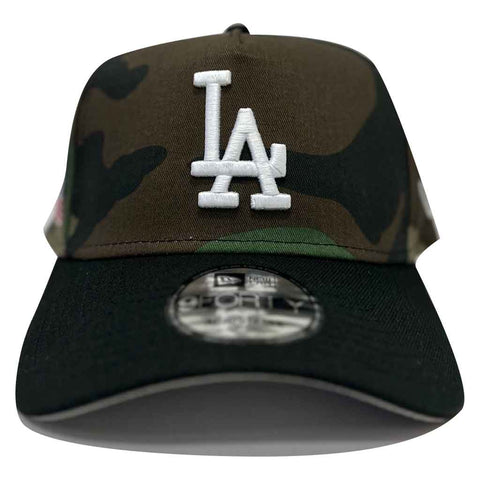 New Era LA Dodgers 940 A-Frame Snapback Hat - Wood Camo/USA