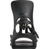 Black snowboard binding with Cartel X logo on a white background