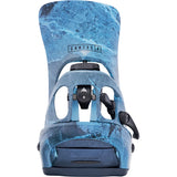 Blue and gray snowboard binding with Cartec logo on a white background