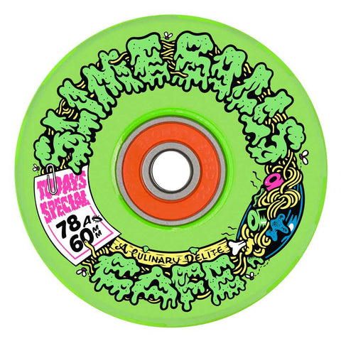 Slime Ball Flame Light ups OG 78A 60mm Wheels - Green