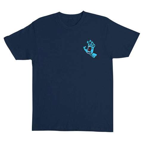 Santa Cruz Screaming Hand Tee - Navy with True Glow
