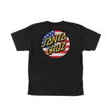 Santa Cruz Youth July 4th Dot V2 S/S Tee  - Black Back