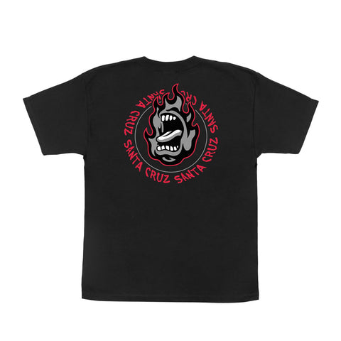 Santa Cruz Youth Ringed Screaming Flame S/S Tee - Black