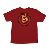 Santa Cruz Youth Ringed Screaming Flame S/S Tee - Cardinal