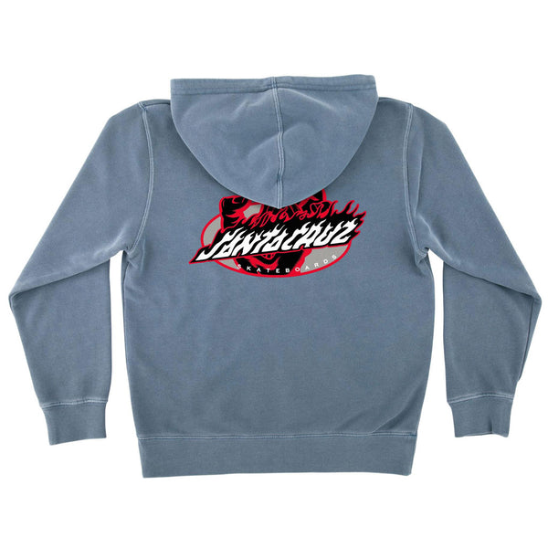 Santa Cruz Youth Screaming Fire Oval P/O Hoodie - Pigment Slate Blue