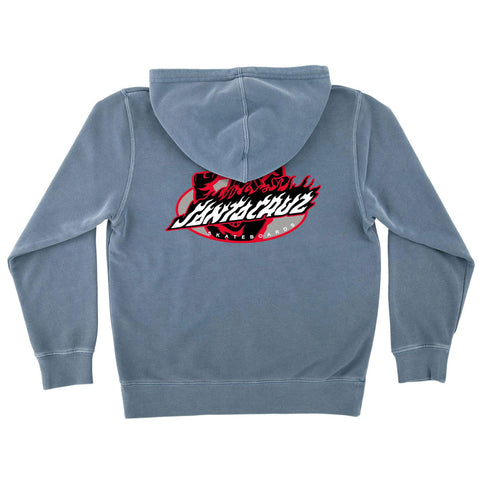 Santa Cruz Youth Screaming Fire Oval P/O Hoodie - Pigment Slate Blue