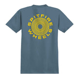 Spitfire Classic 87 Swirl Tee - Stone Blue/Yellow