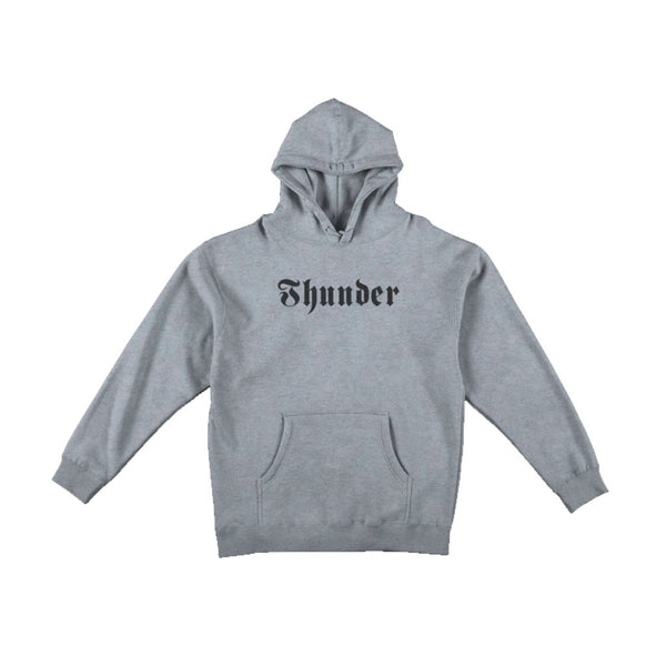 Thunder Script EMB Hoodie - Heather Grey