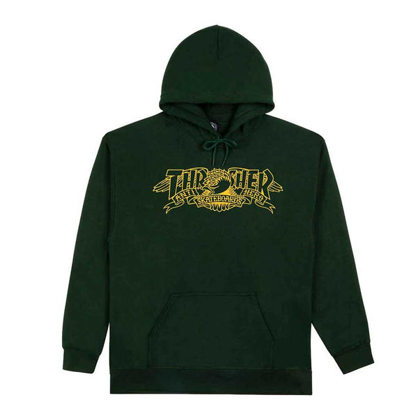 Thrasher x Anti Hero Mag Banner Hoodie - Forest Green