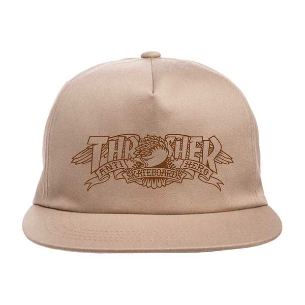 Thrasher x Anti Hero Mag Banner Snapback Hat - Khaki