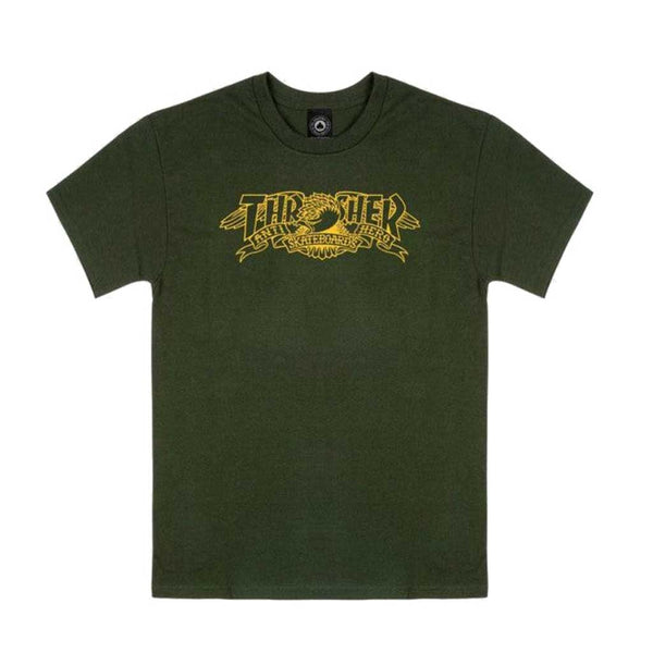 Thrasher x Anti Hero Mag Banner S/S Tee - Forest Green