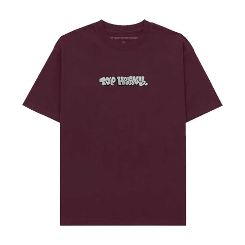 Top Heavy Throwie Embroidered Tee - Burgundy