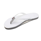 Rainbow Women's Crystal Collection Single Layer 1/2" Narrow Strap - White front