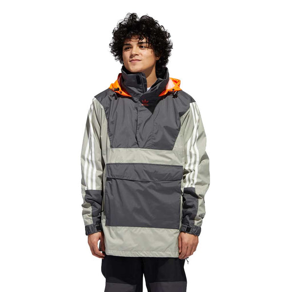 Adidas 20/21 Anorak Jacket - Grey/Grery/Orange Front