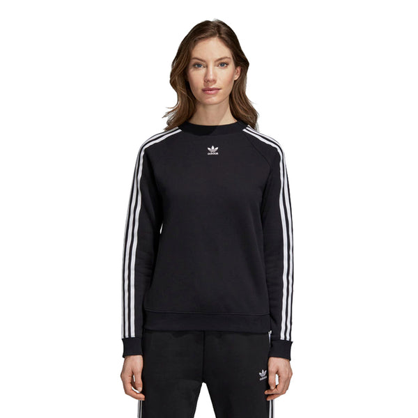 Adidas Women's Trefoil Sweatshirt - Black Front with model