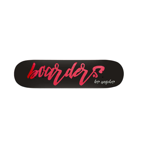 Boarders Script Skateboard Deck - Black/Red/White