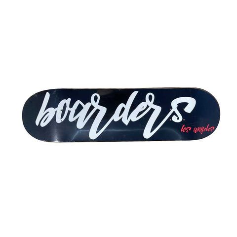 Boarders Script Skateboard Deck - Black/White/Red