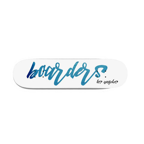 Boarders Script Skateboard Deck - White/Blue/Black
