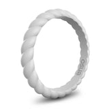 Enso Rings Braided Stackables Silicone Ring Double Pack - Grey/Pink Grey