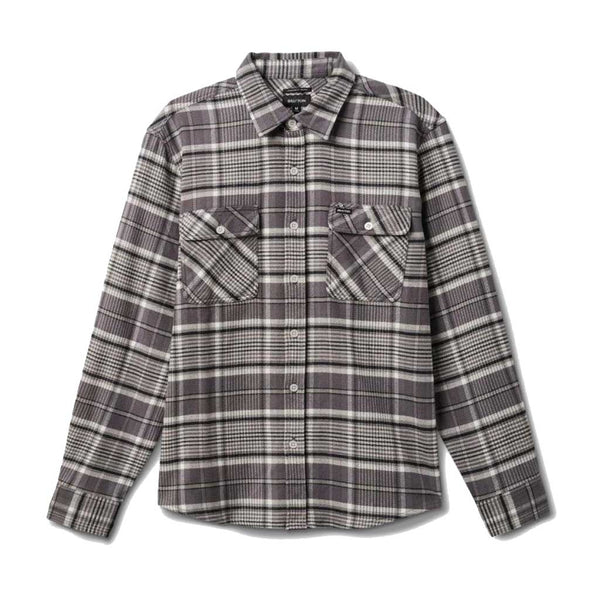 Brixton Bowery Stretch Water Resistant L/S Flannel - Charcoal/Light Grey/Black